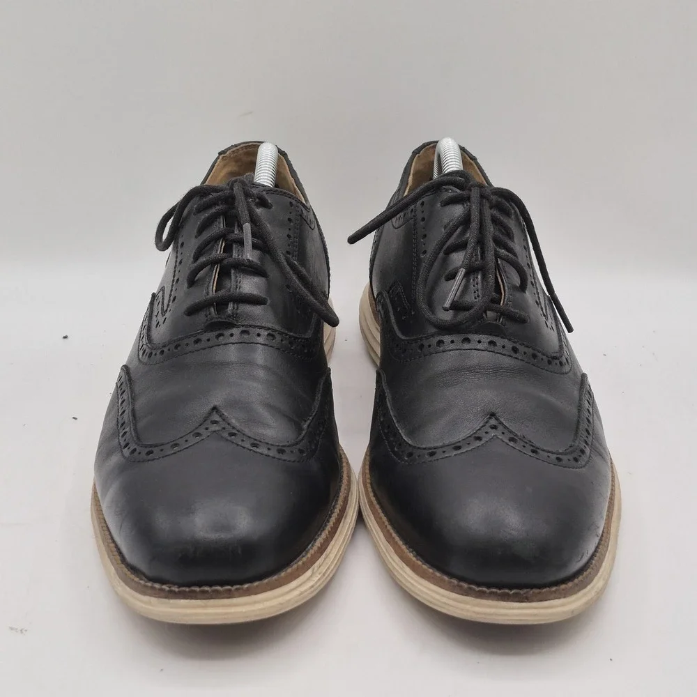 Cole Haan Shoes Mens Size 10.5 Black Wingtip Oxford‎ Leather Brogue Dress C21130